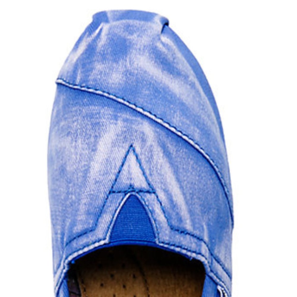 TOMS Classics Blue Palmetto Canvas Womens Slip On